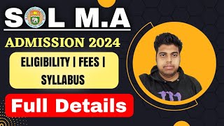 SOL MA Admission Details 2024  DU SOL MA Admission 2024  SOL MA Admission Process 2024 [upl. by Berny]