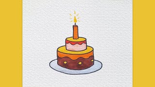 How to Draw a Cake  Drawing a Cake in 35 Minutes  Simple Cake Drawing for Beginners 🎂 [upl. by Hatch]