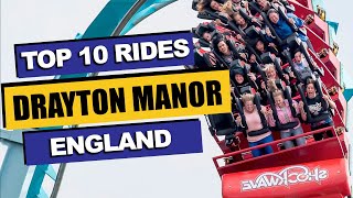 Top 10 BEST Rides at Drayton Manor 2023  Mile Oak England [upl. by Gnod]