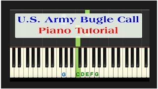 Easy Piano Tutorial Reveille US Army Bugle Call with free PDF sheet music [upl. by Kowtko]