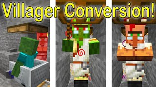 Zombie Villager Conversion  SUPER EASY  Minecraft Tutorial [upl. by Rayford]