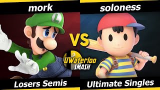 UWaterloo SSBU S24w6 Losers Semis  mork Luigi vs soloness Ness [upl. by Hallett]