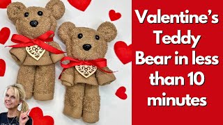 DIY Valentines Teddy Bear in Less than 10 MinutesCraft fair ideas [upl. by Aerdna615]