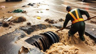 Draining Water from Heavily Flooded Streets Draining Roads After Heavy Rains [upl. by Annhej]