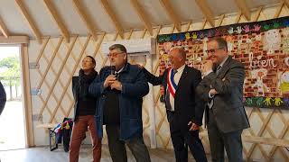 Inauguration de la Yourte Contemporaine Française de lecole des Coteaux à Vigoulet Auzil 31320 [upl. by Yznel]