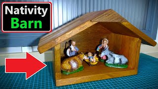 How to Make a Christmas Nativity Barn Scrap Wood Project [upl. by Htidirrem]