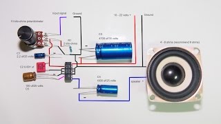 25 watts amplifier LM380n wiring diagram [upl. by Ardua306]