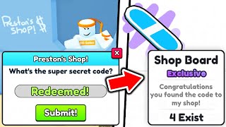 SECRET PRESTON SHOP CODE Gives THIS Roblox Pet Simulator 99 Myths [upl. by Cointon]