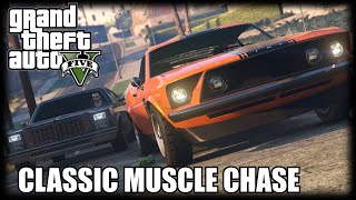 GTA V quotHuntedquot  Bravado Greenwood v Dominator GTT Classic Muscle Chase Cinematic [upl. by Ahel]