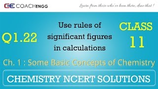 Some Basic Concepts of Chemistry Q122 Chapter 1 NCERT solutions CHEMISTRY Class 11 [upl. by Olocin]