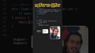 ngFor vs for in Angular Key differences amp when to use 🚀 [upl. by Eob990]
