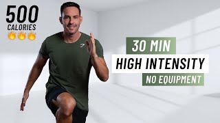 30 MIN FULL BODY CARDIO HIIT  Intense Fat Burning Workout No Equipment [upl. by Ailene]