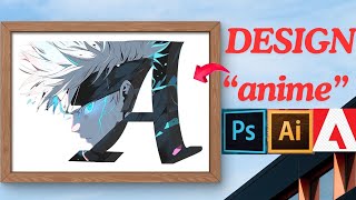 Design quotAquot in 3 Min  Adobe Photoshop  3D  Tutorial  Create Anime  Manipulation Image  CharquotAquot [upl. by Ekal]