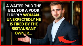 A waiter paid the bill for a poor elderly woman Unexpectedly he is fired by the restaurant owner [upl. by Fidel]