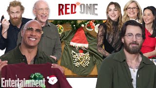 Chris Evans Dwayne Johnson amp the Cast of Red One Decorate Ugly Christmas Sweaters [upl. by Acenes101]