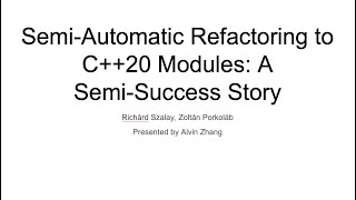 On refactoring projects to use C20 modules [upl. by Heppman112]