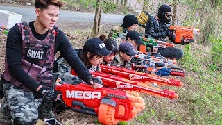 LTT Game Nerf War  Winter Warriors SEAL X Nerf Guns Fight Criminal Rocket Man Handsome [upl. by Aloise60]