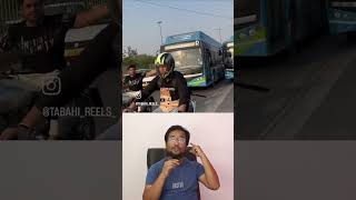 Chapri Bullet wala Reels banane ke liye Buses ko rokta hua  Follow Law amp Drive safe shorts [upl. by Roose288]