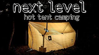 Hot Tent Camping onetigris tegimen hammock hot tent [upl. by Rugen540]