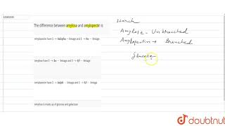 The difference between amylose and amylopectin is [upl. by Nahtonoj944]