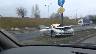 Śmiertelny wypadek Honda CIVIC Lublin 14022014 [upl. by Leunam]