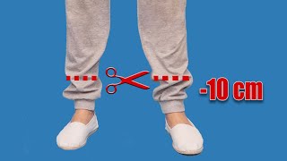 How to shorten jogger pants with ribbed cuffs easily [upl. by Aisaim336]