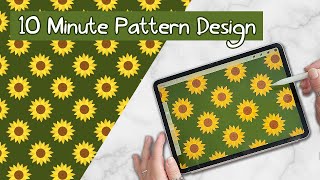 10 Minute Sunflower Pattern Design Tutorial in Procreate  Skillshare Class Intro [upl. by Ayerdna567]