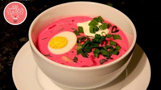 Cold Beetroot Borscht Soup Recipe  Рецепт Xолодник Борщ [upl. by Adnocahs]