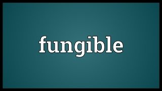 Fungible Meaning [upl. by Neroc]