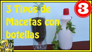 Cómo hacer macetas CON botellas 3 TIPOS de maceta 1 ✅ [upl. by Benji]