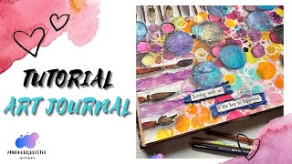 ASMR TUTORIAL ART JOURNAL BURBUJAS asmrvideo artjournal artjournaltutorial mixedmedia [upl. by Amrac582]