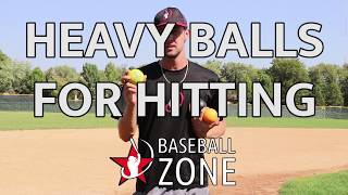 ★ MORE POWERFUL BASEBALL SWING USING HEAVY BALL HITTING TRAINING AIDS ➜ Baseball Zone [upl. by Acirret105]