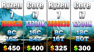 Ryzen 7 7800X3D vs Core i7 13700K vs Ryzen 7 5800X3D vs Core i7 12700K  PC Gameplay Tested [upl. by Anah]