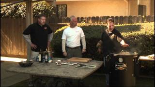 Cooking with the DMeat Barrel BBQSmoker part 3 [upl. by Boucher635]