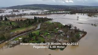 Hochwasser in Rinteln Aufnahmen aus dem südwestlichen Teil der Stadt [upl. by Kolk418]