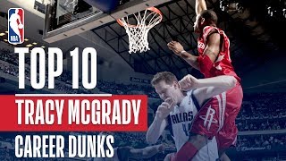 Tracy McGradys Top 10 Career NBA Dunks [upl. by Tsenrae]