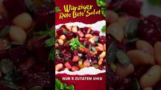 Rote Bete Salat mit Bohnen und Gewürzgurken würziges Rezept  lecker schnell und einfach [upl. by Lat]