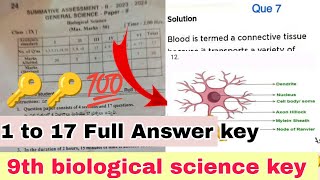 💯9th biological science sa2 answer key 2024ap sa2 9th class biological science sa2 answer key 2024🔥 [upl. by Adnamaa]