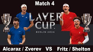 Laver Cup 2024  Match 4  AlcarazZverev vs FritzShelton  Doubles [upl. by Reeta]