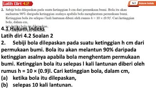 Latih diri 42 Soalan 2  41 Hukum Indeks  Bab 4 Indeks Surd dan Logaritma  Add Maths [upl. by Gratianna47]