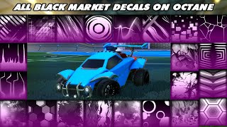 All Black Market Decals On Octane 2023  Rocket League Showcase [upl. by Akili]