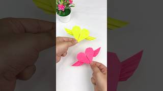 DIY Cute Origami Flying Heart  Easy Paper Craft Tutorial [upl. by Hamon]