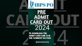 IBPS PO PRE ADMIT CARD OUT  IBPS ADMIT CARD ibps ibpspoexam ibpsclerk bankingexam [upl. by Yevette]