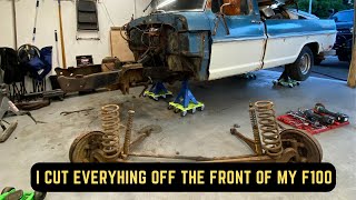 EP 2 Ford f100  Cutting frame for Crown vic swap [upl. by Eellehs]