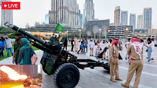 🔴 LIVE  Dubai Iftar at Burj Khalifa 4K Ramadan Live Cannon Firing Dubai 2022 🇦🇪 [upl. by Kreis]