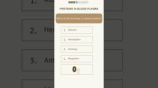 Biology MCQ Which of the following is a plasma protein Diarasacademy [upl. by Omsare166]