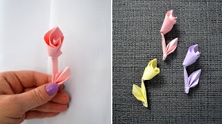 Paper Origami ROSE FLOWER  Tutorial DIY by ColorMania [upl. by Einnahc]