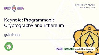 Keynote Programmable Cryptography and Ethereum [upl. by Majka]