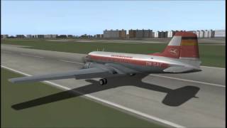 Interflug IL14P Start in LeipzigMockau XPlane97 [upl. by Kan832]