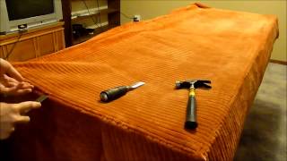 How To Upholster a Sofa Removing Back Stretchers [upl. by Sonnie138]